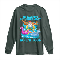 Christmas In July Relaxing Santa Long Sleeve Shirt My Favorite Swimming Spot Is The North Pole