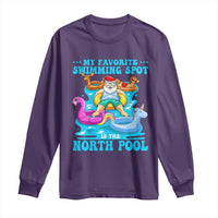 Christmas In July Relaxing Santa Long Sleeve Shirt My Favorite Swimming Spot Is The North Pole