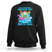 Christmas In July Relaxing Santa Sweatshirt My Favorite Swimming Spot Is The North Pole - Wonder Print Shop