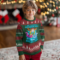 Xmas In July Relaxing Santa Ugly Christmas Sweater My Favorite Swimming Spot Is The North Pole - Wonder Print Shop