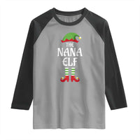 Christmas The Nana Elf Raglan Shirt Funny Grandma Xmas Family Matching