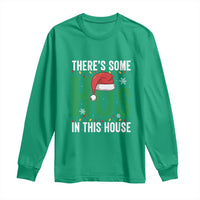 Christmas Santa Ho Ho Ho Long Sleeve Shirt There's Some Hos In This House