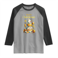 Christmas Cheese Lover Raglan Shirt Happy Cheesemas Merry Xmas