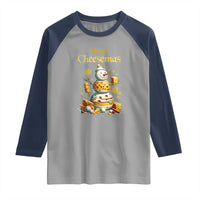 Christmas Cheese Lover Raglan Shirt Happy Cheesemas Merry Xmas