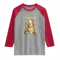 Christmas Cheese Lover Raglan Shirt Happy Cheesemas Merry Xmas