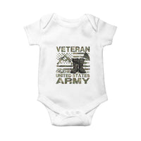 American Veteran Baby Onesie Of The US Army Camouflage Flag TS02