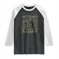 American Veteran Raglan Shirt Of The US Army Camouflage Flag
