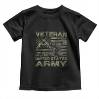American Veteran Toddler T Shirt Of The US Army Camouflage Flag