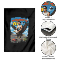 Patriotic Americanana Speed Legend 16 Tribute Garden Flag American Hero Bald Eagle Speedway Memorial - Wonder Print Shop