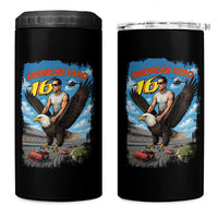 Patriotic Americanana Speed Legend 16 Tribute 4 in 1 Can Cooler Tumbler American Hero Bald Eagle Speedway Memorial - Wonder Print Shop