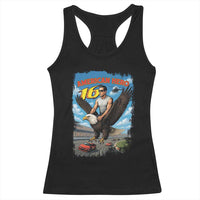 Patriotic Americanana Speed Legend 16 Tribute Racerback Tank Top American Hero Bald Eagle Speedway Memorial - Wonder Print Shop