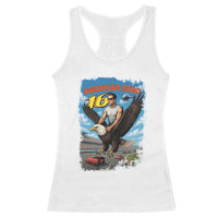 Patriotic Americanana Speed Legend 16 Tribute Racerback Tank Top American Hero Bald Eagle Speedway Memorial - Wonder Print Shop