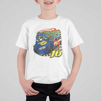Vintage Americana Speed Legend 16 Tribute T Shirt For Kid American Hero #16 Stock Car Memorial - Wonder Print Shop