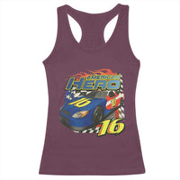 Vintage Americana Speed Legend 16 Tribute Racerback Tank Top American Hero #16 Stock Car Memorial - Wonder Print Shop