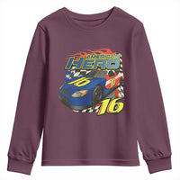 Vintage Americana Speed Legend 16 Tribute Youth Sweatshirt American Hero #16 Stock Car Memorial - Wonder Print Shop