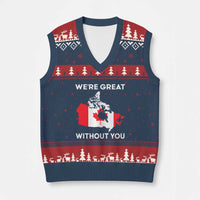 Canada Is Not For Sale V-Neck Knit Sweater Vest 51st State Not For Sale We’re Great Without You - Wonder Print Shop