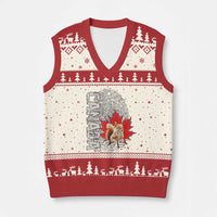 Canada Pride V-Neck Knit Sweater Vest Maple Leaf Squirrel Canadian Roots - Wonder Print Shop
