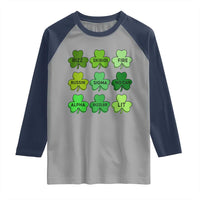 Funny St Patricks Day Skibi Rizz Raglan Shirt No Cap