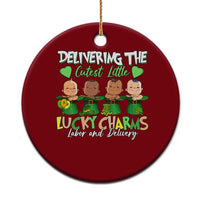 Labor and Delivery Nurse St Patrick's Day Ceramic Ornament Delivering The Cutest Little Lucky Charms - Wonder Print Shop