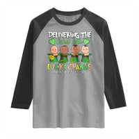 Labor and Delivery Nurse St Patrick's Day Raglan Shirt Delivering The Cutest Little Lucky Charms
