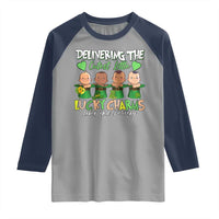 Labor and Delivery Nurse St Patrick's Day Raglan Shirt Delivering The Cutest Little Lucky Charms