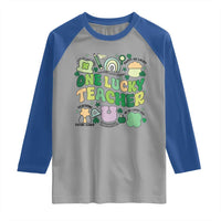 Teachers St Patrick's Day Raglan Shirt One Lucky Teacher Retro Groovy