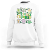 Teachers St Patrick's Day Sweatshirt One Lucky Teacher Retro Groovy