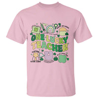 Teachers St Patrick's Day T Shirt One Lucky Teacher Retro Groovy