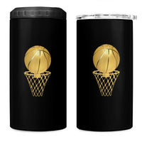 Golden Basketball Hoop 4 in 1 Can Cooler Tumbler Trophy Game Player Coach Sports Lover