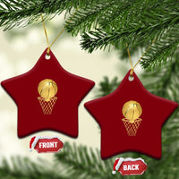 Golden Basketball Hoop Ceramic Ornament Trophy Game Player Coach Sports Lover - Wonder Print Shop