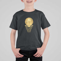 Golden Basketball Hoop T Shirt For Kid Trophy Game Player Coach Sports Lover