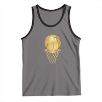 Golden Basketball Hoop Tank Top Trophy Game Player Coach Sports Lover