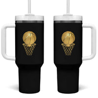 Golden Basketball Hoop Tumbler With Handle Trophy Game Player Coach Sports Lover