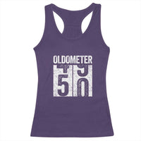 Oldometer 50 Birthday Racerback Tank Top Funny Vintage Aged to Perfection