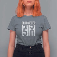 Oldometer 50 Birthday T Shirt For Women Funny Vintage Aged to Perfection