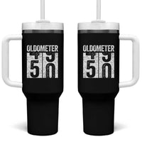 Oldometer 50 Birthday Tumbler With Handle Funny Vintage Aged to Perfection