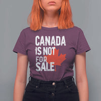 Canada Is Not For Sale T Shirt For Women Distressed Vintage Canadian Maple Leaf