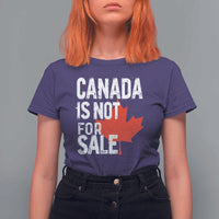 Canada Is Not For Sale T Shirt For Women Distressed Vintage Canadian Maple Leaf