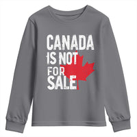 Canada Is Not For Sale Youth Sweatshirt Distressed Vintage Canadian Maple Leaf