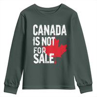 Canada Is Not For Sale Youth Sweatshirt Distressed Vintage Canadian Maple Leaf