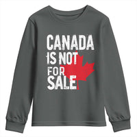 Canada Is Not For Sale Youth Sweatshirt Distressed Vintage Canadian Maple Leaf