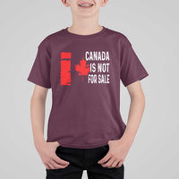 Canada Is Not For Sale T Shirt For Kid Maple Leaf Candadian Flag Distressed