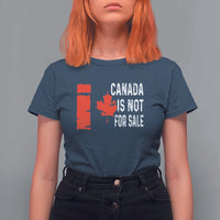 Canada Is Not For Sale T Shirt For Women Maple Leaf Candadian Flag Distressed