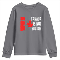 Canada Is Not For Sale Youth Sweatshirt Maple Leaf Candadian Flag Distressed