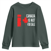 Canada Is Not For Sale Youth Sweatshirt Maple Leaf Candadian Flag Distressed