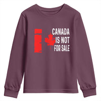 Canada Is Not For Sale Youth Sweatshirt Maple Leaf Candadian Flag Distressed