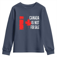 Canada Is Not For Sale Youth Sweatshirt Maple Leaf Candadian Flag Distressed