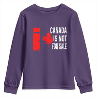 Canada Is Not For Sale Youth Sweatshirt Maple Leaf Candadian Flag Distressed