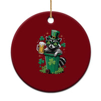 Funny St.Patrick's Day Raccoon Ceramic Ornament Patrick Drinking Irish - Wonder Print Shop