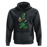 Funny St.Patrick's Day Raccoon Hoodie Patrick Drinking Irish